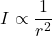 \[ I \propto \frac{1}{r^2} \]