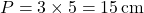\[ P = 3 \times 5 = 15 \, \text{cm} \]