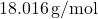 18.016 \, \text{g/mol}