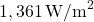 1,361 \, \text{W/m}^2