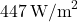 447 \, \text{W/m}^2