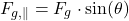 \[ F_{g,\parallel} = F_g \cdot \sin(\theta) \]