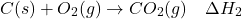\[ C(s) + O_2(g) \rightarrow CO_2(g) \quad \Delta H_2 \]