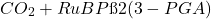 \[ CO_2 + RuBP → 2(3-PGA) \]