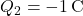 Q_2 = -1 \, \text{C}