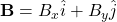\mathbf{B} = B_x \hat{i} + B_y \hat{j}