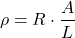 \[ \rho = R \cdot \frac{A}{L} \]