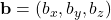 \mathbf{b} = (b_x, b_y, b_z)